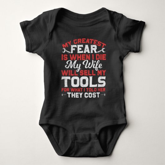 Funny Carpenter en Craftsman Husband Joke Romper (Voorkant)