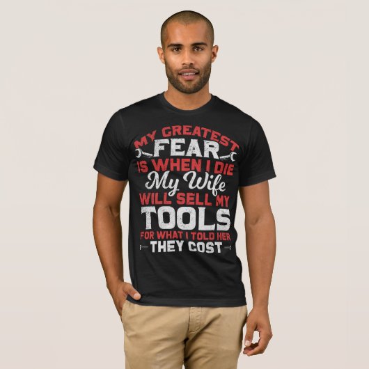 Funny Carpenter en Craftsman Husband Joke T-shirt (Voorkant volledig)