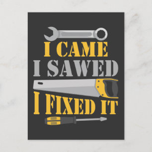 Funny Carpenter Saw Handyman Workshop Tools Briefkaart