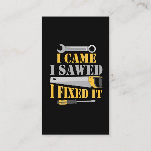Funny Carpenter Saw Handyman Workshop Tools Visitekaartje (Voorkant)