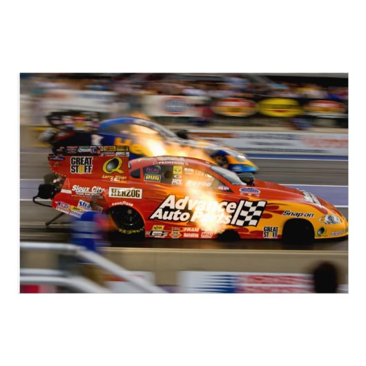 Funny Cars Drag Racing Foto Afdruk (Voorkant)
