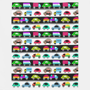 Funny cars fleece deken
