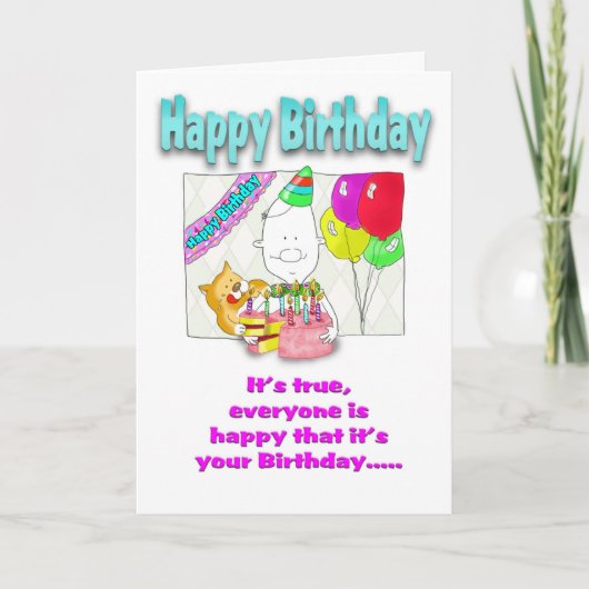 Funny Carte d'anniversaire avec gâteau_ (Devant)