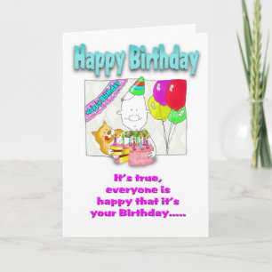 Funny Carte d'anniversaire avec gâteau_