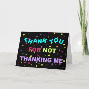 Funny Carte de remerciements : NON Merci
