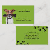 Funny Carte de visite de marche chien (Devant / Derrière)