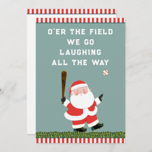 Funny Cartes de fin de année de Noël de baseball