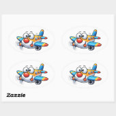 Funny Cartoon Airplane Character Sticker (Feuille)