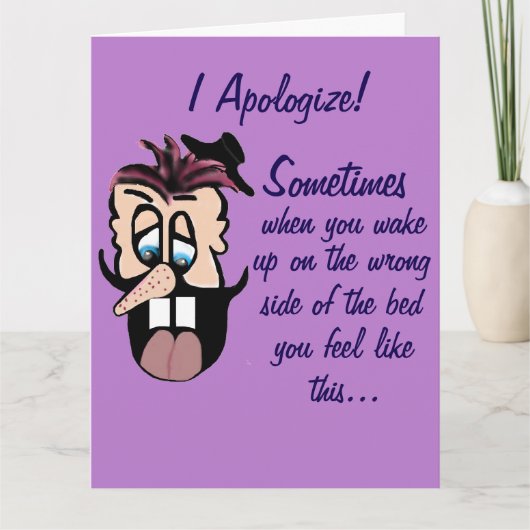 Funny Cartoon Apology  Kaart (Voorkant)