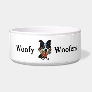 Funny Cartoon Art Border Collie Dog Bowl Voerbakje