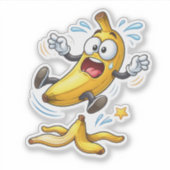 Funny Cartoon Banana Custom-Cut Vinyl Sticker (Devant)