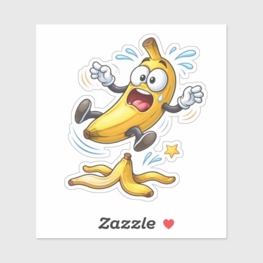 Funny Cartoon Banana Custom-Cut Vinyl Sticker (Feuille)
