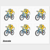 Funny Cartoon Bicycle Riding Character Sticker (Feuille)