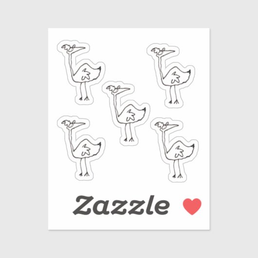 Funny Cartoon Bird Custom-Cut Vinyl Stickers (Vel)