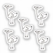Funny Cartoon Bird Custom-Cut Vinyl Stickers (Voorkant)