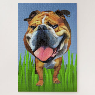 Funny Cartoon Bulldog 1014 Piece Difficult Puzzle Legpuzzel