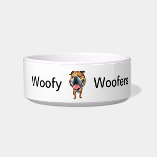 Funny Cartoon Bulldog Dog Bowl Voerbakje