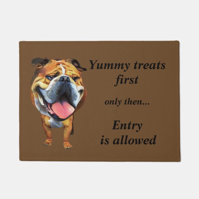 Funny Cartoon Bulldog Doormat Deurmat (Voorkant)