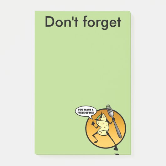 FUNNY CARTOON BURRITO GRAPHIC POST-IT NOTEPAD POST-IT® NOTES (Voorkant)