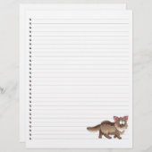 Funny Cartoon Cat Lined Pet Letterhead (Voorkant / Achterkant)