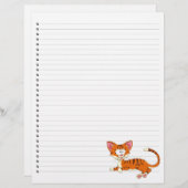 Funny Cartoon Cat Lined Pet Letterhead (Voorkant / Achterkant)