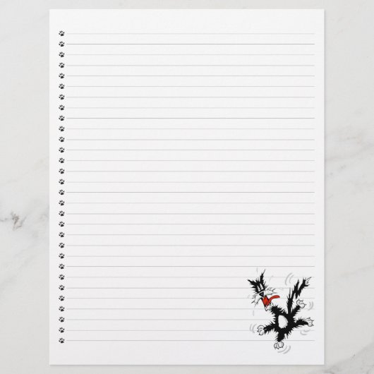 Funny Cartoon Cat Lined Pet Letterhead (Voorkant)