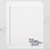 Funny Cartoon Cat Lined Pet Letterhead (Voorkant / Achterkant)