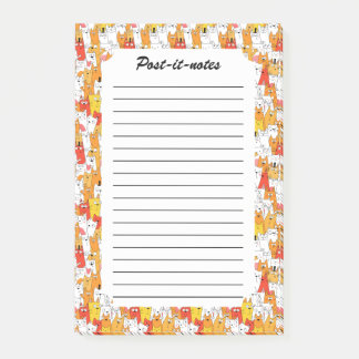 Funny Cartoon Cats Group Doodle Post-it® Notes