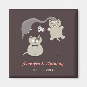 Funny Cartoon Cats - Save the Date magnet Magneet