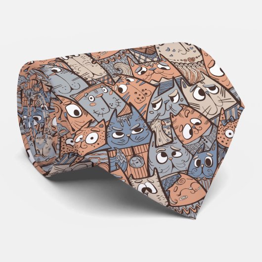 Funny Cartoon Cats Stropdas (Opgerold)