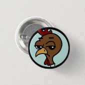 FUNNY CARTOON CHICKEN GRAPHIC ROUND BUTTON (Voorkant /achterkant)