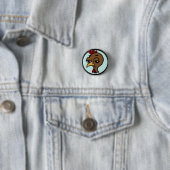 FUNNY CARTOON CHICKEN GRAPHIC ROUND BUTTON (In situ)