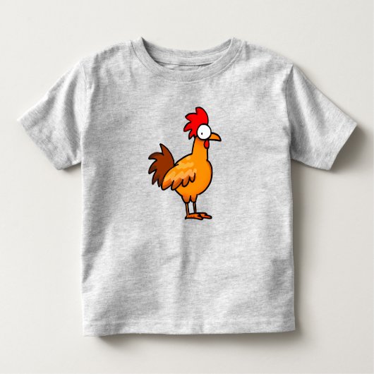 Funny Cartoon Chicken Illustration Kinder Shirts (Voorkant)