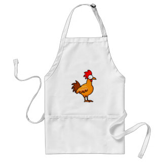 Funny Cartoon Chicken Illustration Standaard Schort