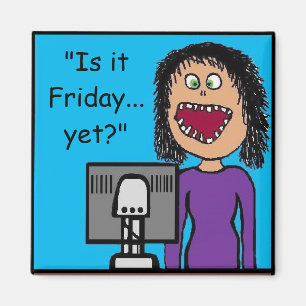 Funny Cartoon Clerical Office Humor Magneet