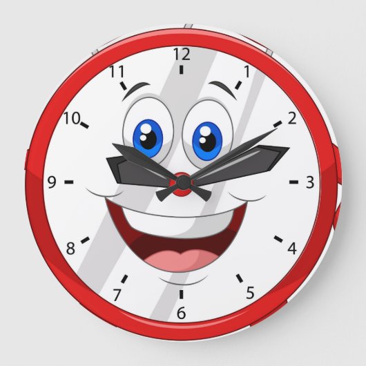 Funny Cartoon Clock Grote Klok (Voorkant)