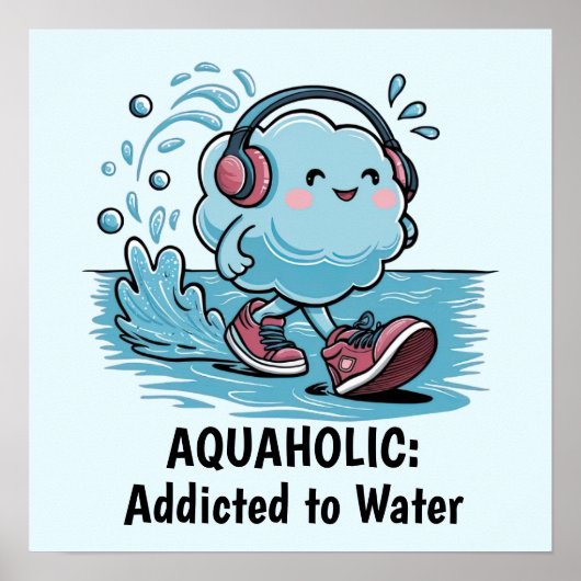 Funny Cartoon Cloud Poster (Voorkant)