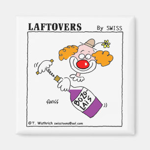 Funny Cartoon Clown Wine Tasting Party Favor Magneet