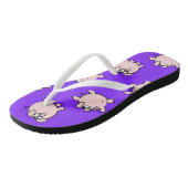 Funny Cartoon Comics Pig Kies Kleur W Flip Flop (Schuin)