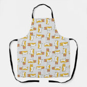 Funny Cartoon Corgi Pattern Schort (Voorkant)