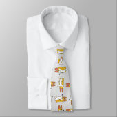 Funny Cartoon Corgi Pattern Stropdas (Gebonden)