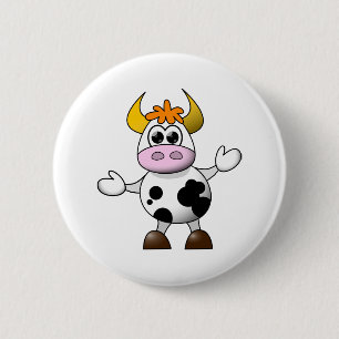 Funny Cartoon Cow Ronde Button 5,7 Cm