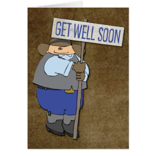 Funny Cartoon Cowboy Get-Well Card