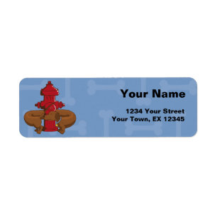 Funny Cartoon Dachshund Etiket