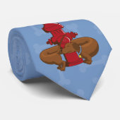 Funny Cartoon Dachshund Stropdas (Opgerold)