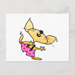 Funny Cartoon Dancing Rat Briefkaart
