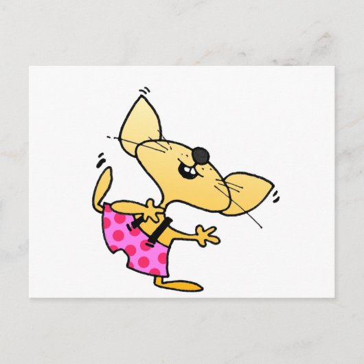 Funny Cartoon Dancing Rat Briefkaart (Voorkant)