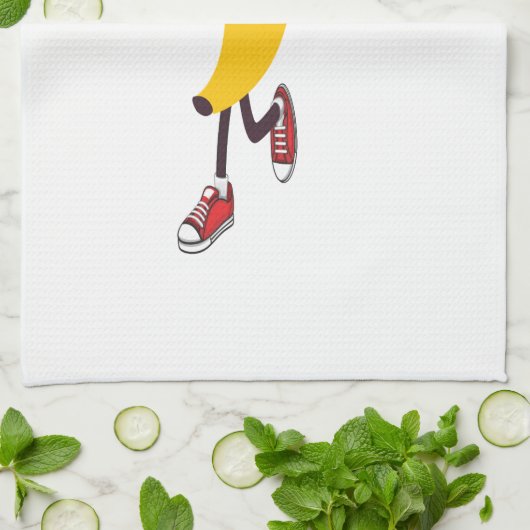 Funny Cartoon die Banana exploiteert Theedoek (Gevouwen)