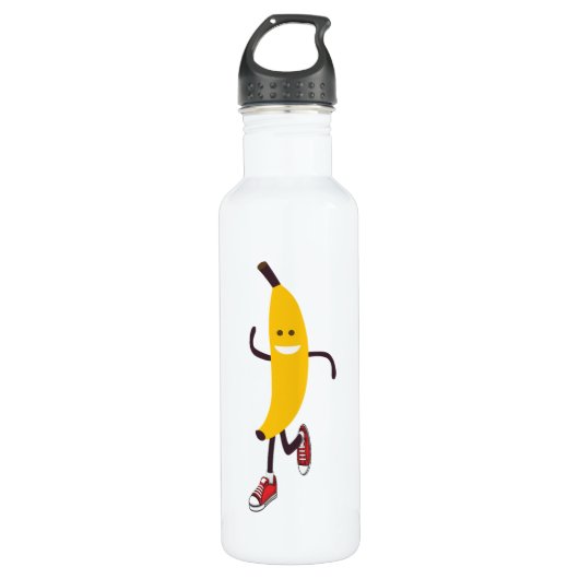 Funny Cartoon die Banana exploiteert Waterfles (Voorkant)