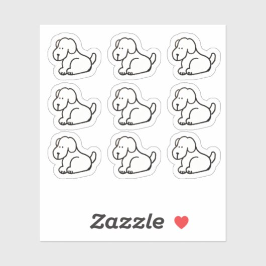 Funny Cartoon Dog Custom-Cut Vinyl Stickers (Vel)